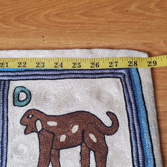 Folk Art Hand Made Alphabet Tapestry Nursery School Wall Hanging 29" X 47" - Picture 9 of 11